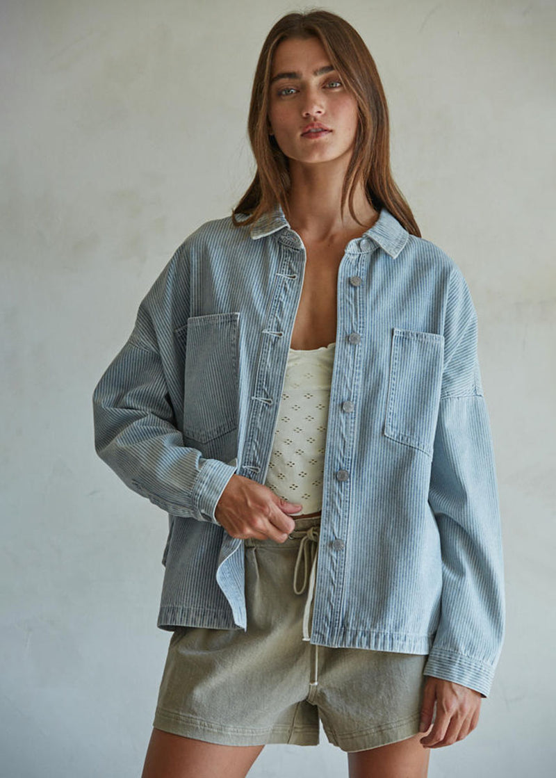 Memory Lane Jean Jacket - Denim White