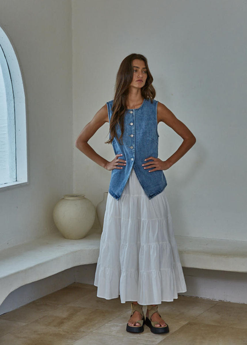 Stella Denim Vest - Medium