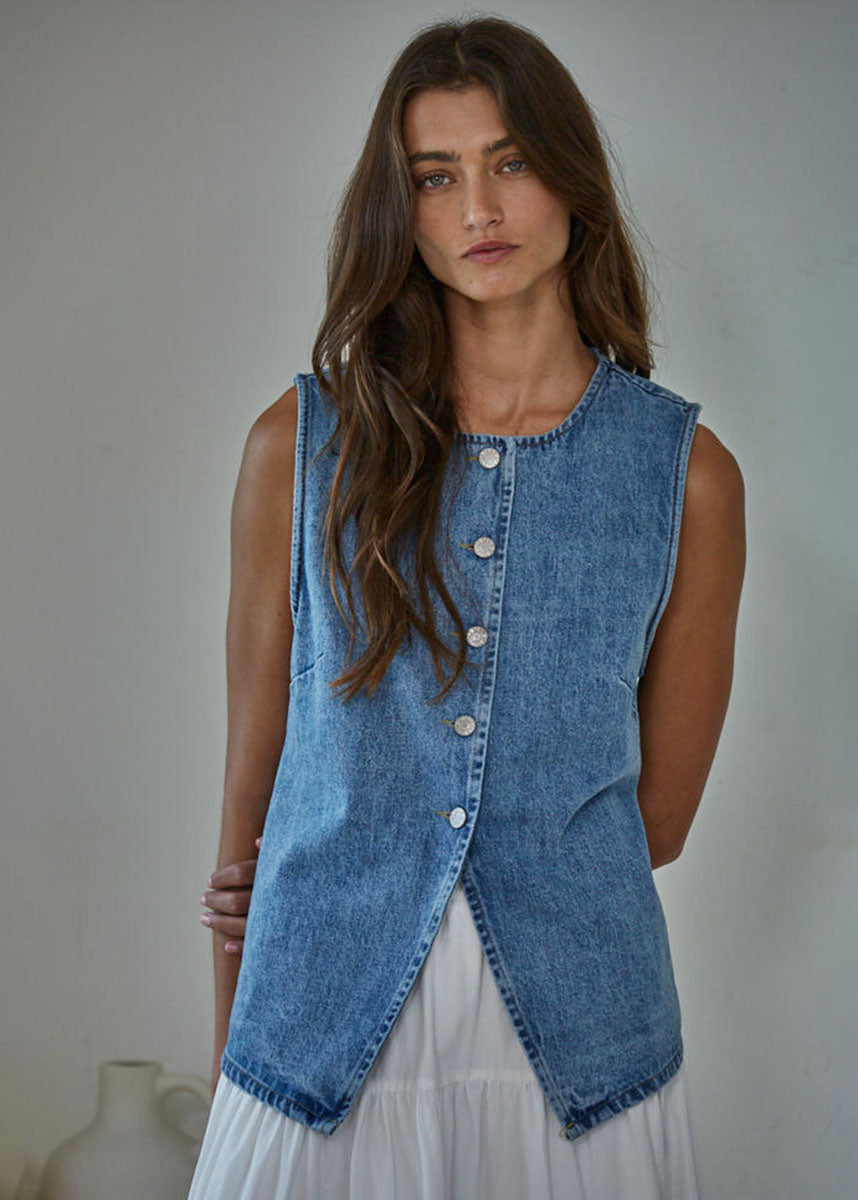 Stella Denim Vest - Medium