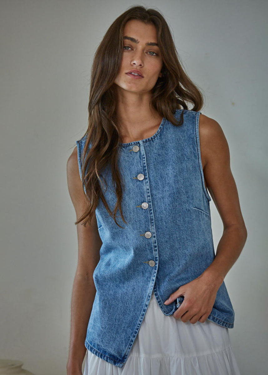 Stella Denim Vest - Medium