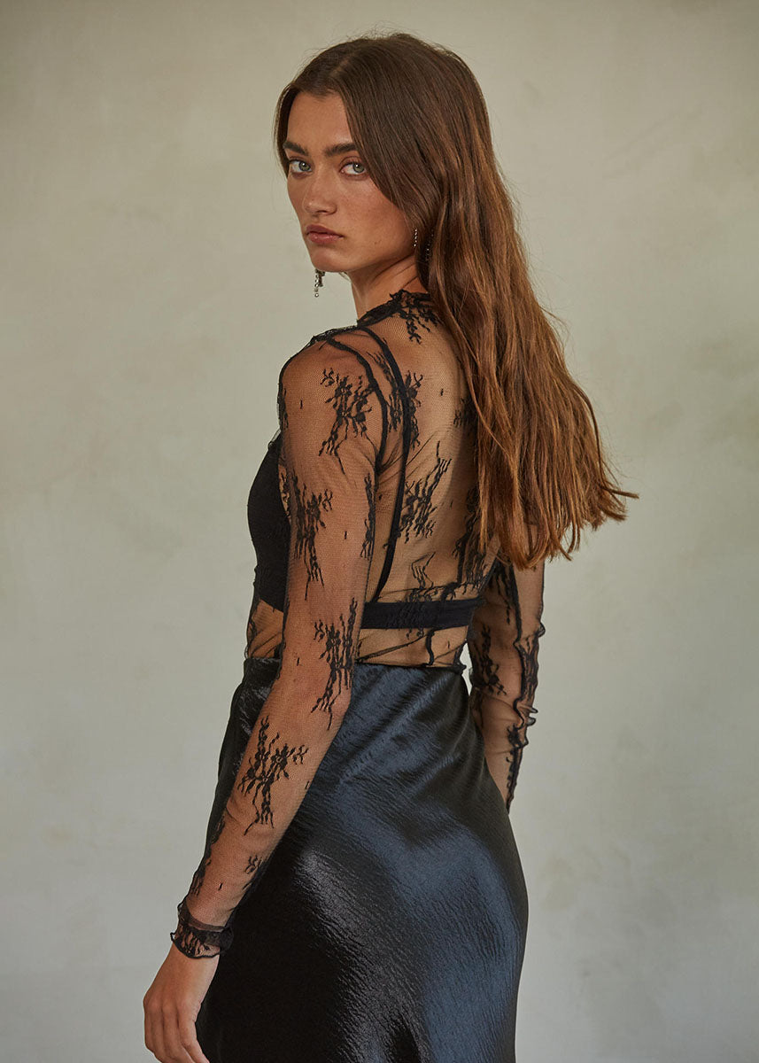 Aubrey Lace Top - Black