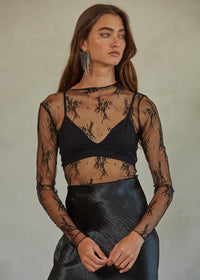 Aubrey Lace Top - Black