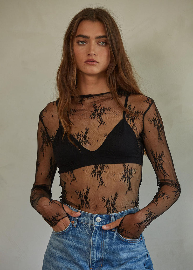 Aubrey Lace Top - Black