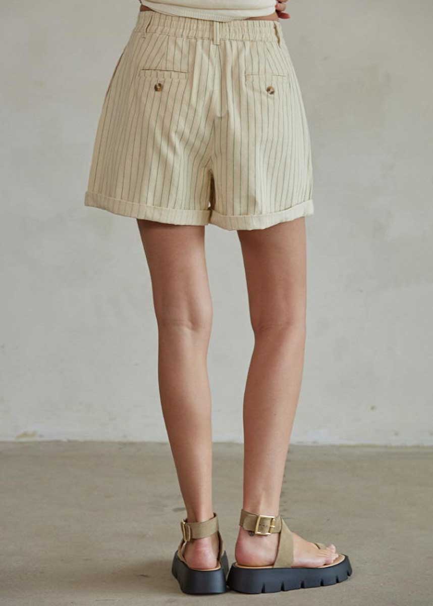 Soren Striped Shorts - Cream