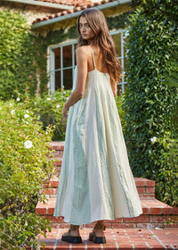 Zabina Striped Midi Dress - Cream & Mint