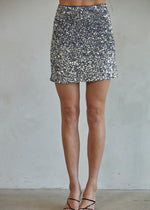 Only We Know Sequin Mini Skirt - Dark Grey