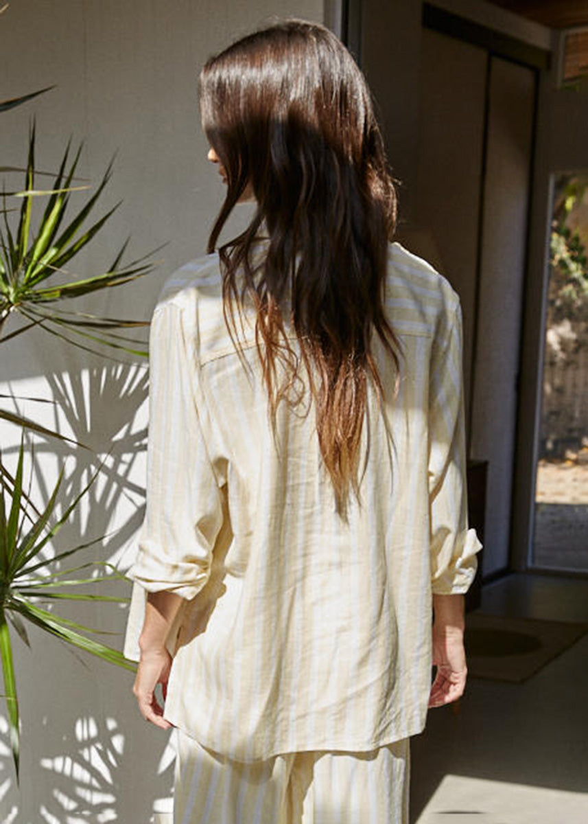 Salvador Striped Shirt - Lemon Ivory