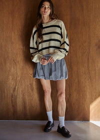 Marielle Gingham Bubble Skort - Black & White