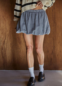 Marielle Gingham Bubble Skort - Black & White