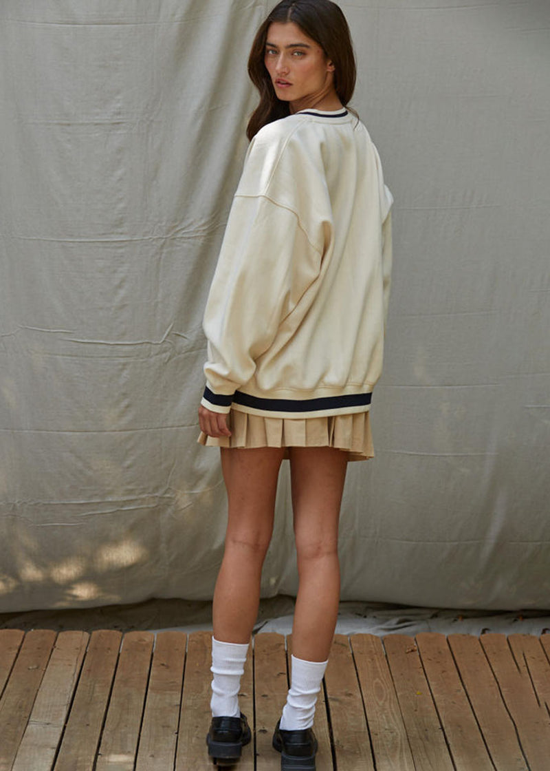 Megan V-Neck Pullover - Cream