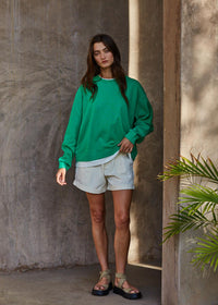 Always On Crew Twofer Pullover - Varsity Green