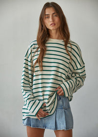 Paulie Striped Knit Pullover - Cream & Green