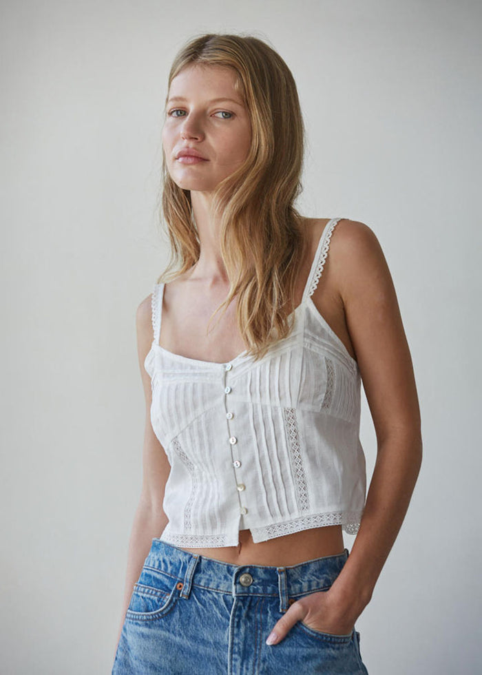 Finneas Button-Down Top - White