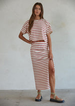 Gabe Striped Top - Cream & Red