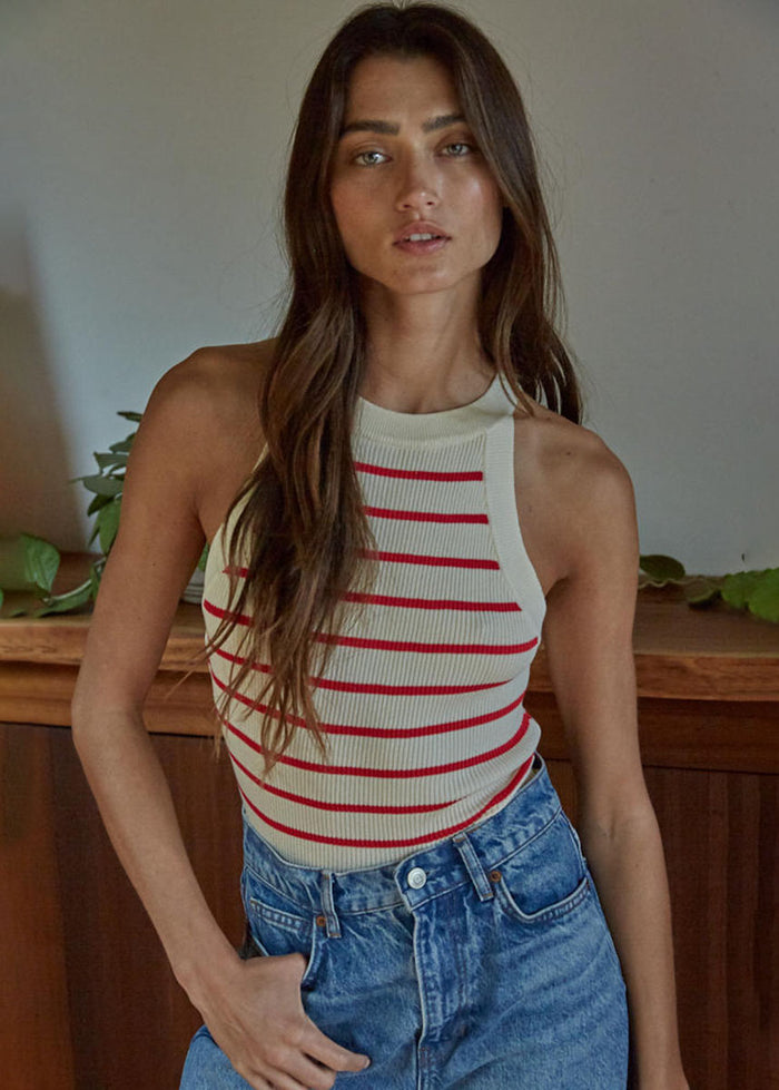 Talk About It Tank - Cream Red
