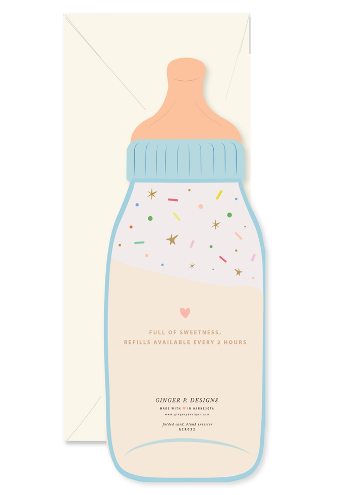 Baby Bottle Die-Cut Greeting Card