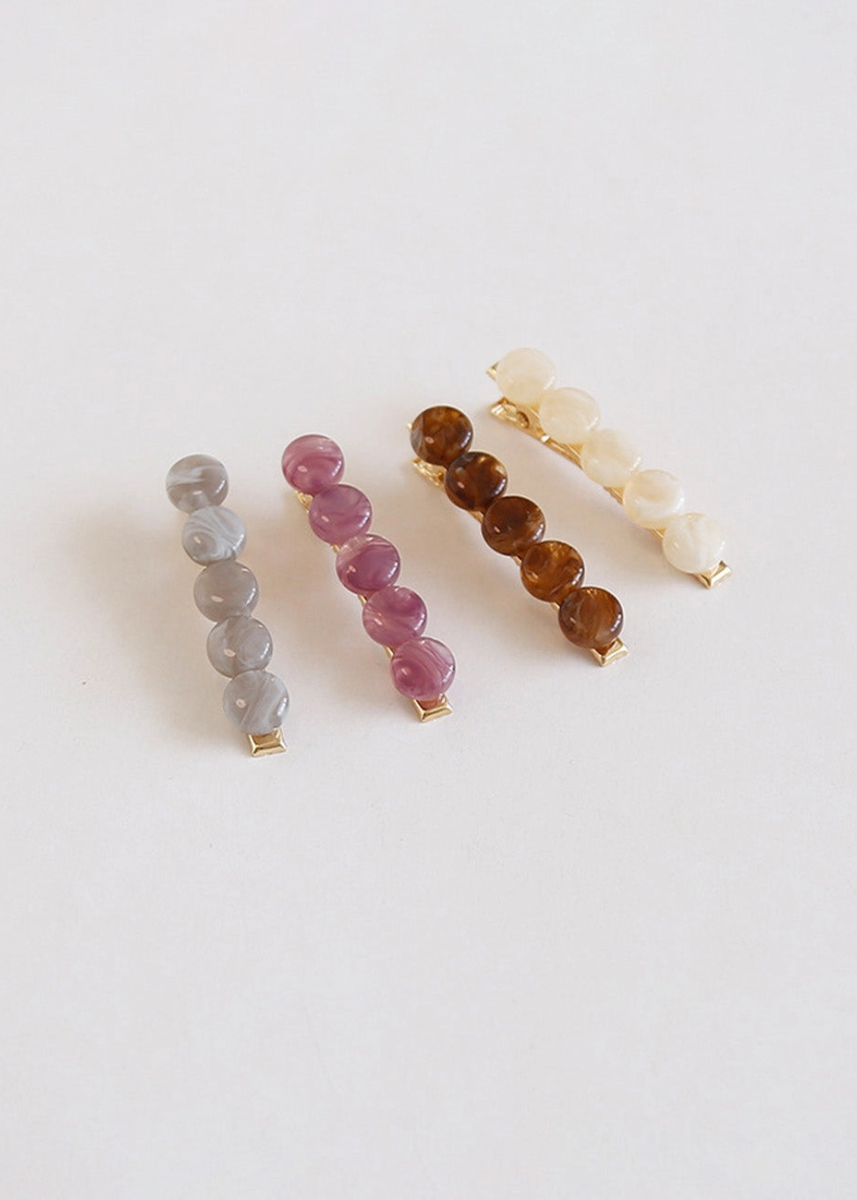 Beaded Acetate Barrette - Purple