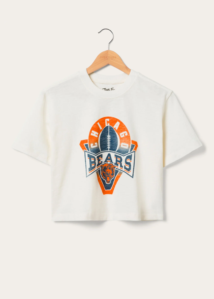 Bears Mock Neck Crop Tee - White