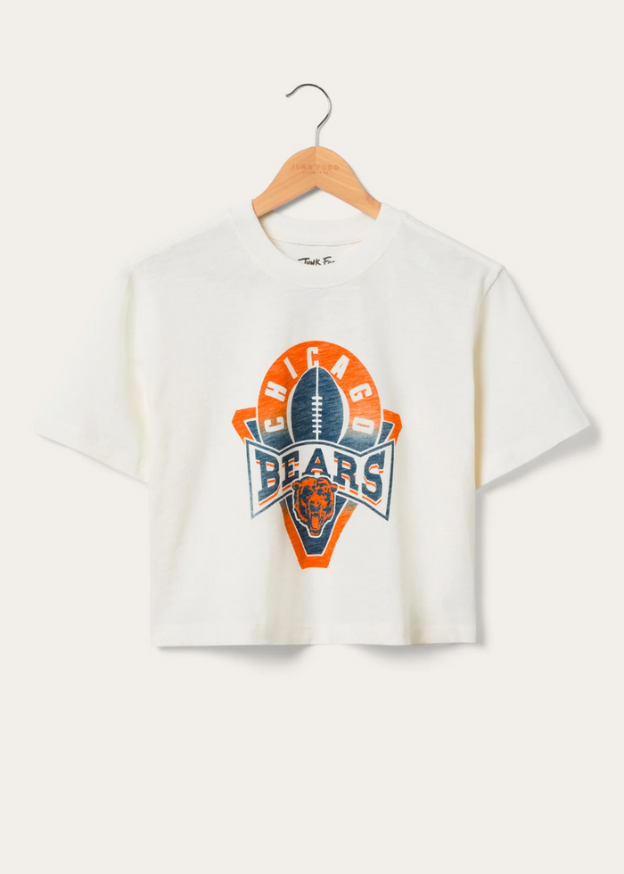 Bears Mock Neck Crop Tee - White