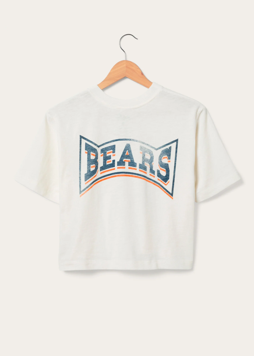 Bears Mock Neck Crop Tee - White