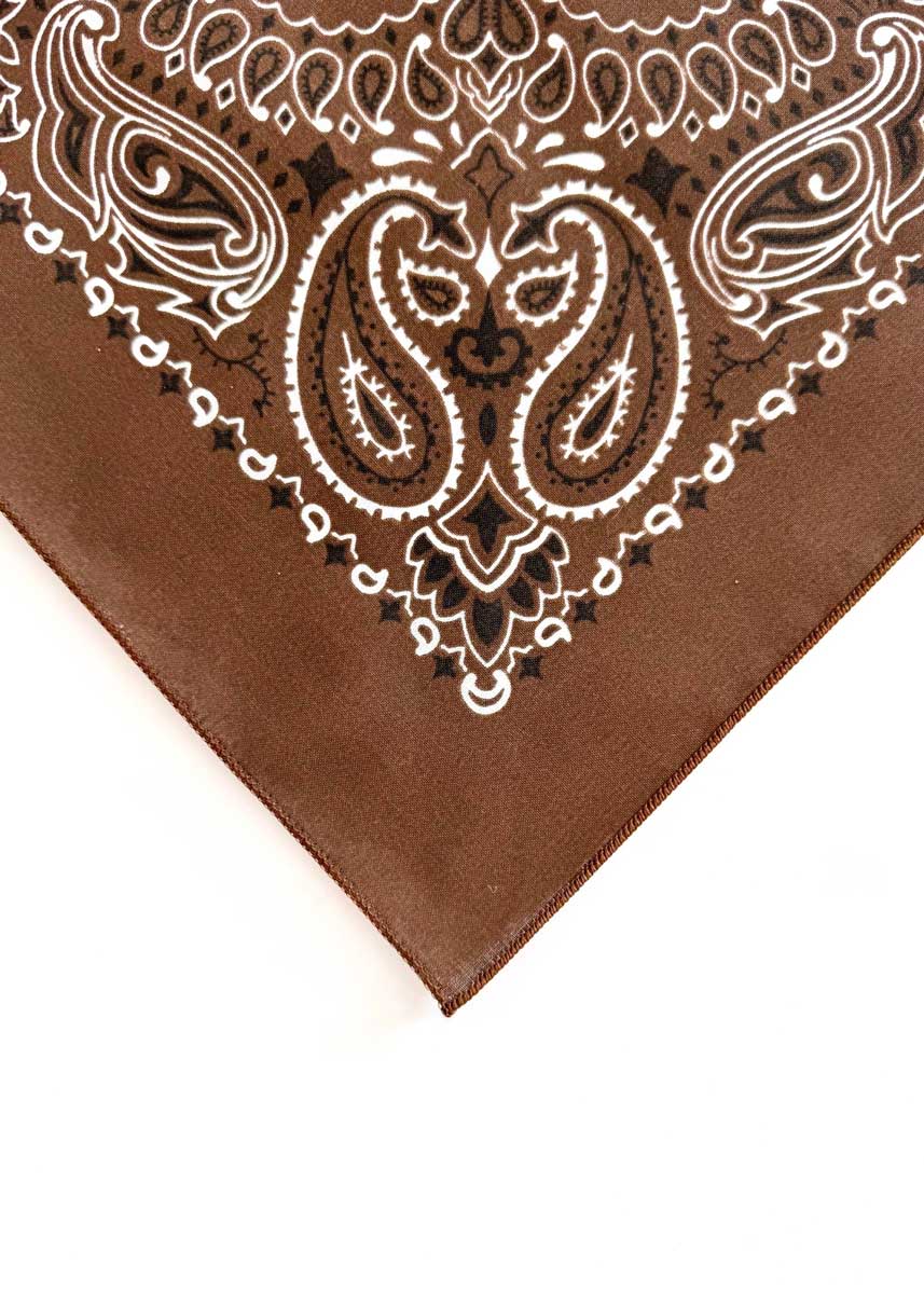 Embroidered Bandana - Cocoa Paisley