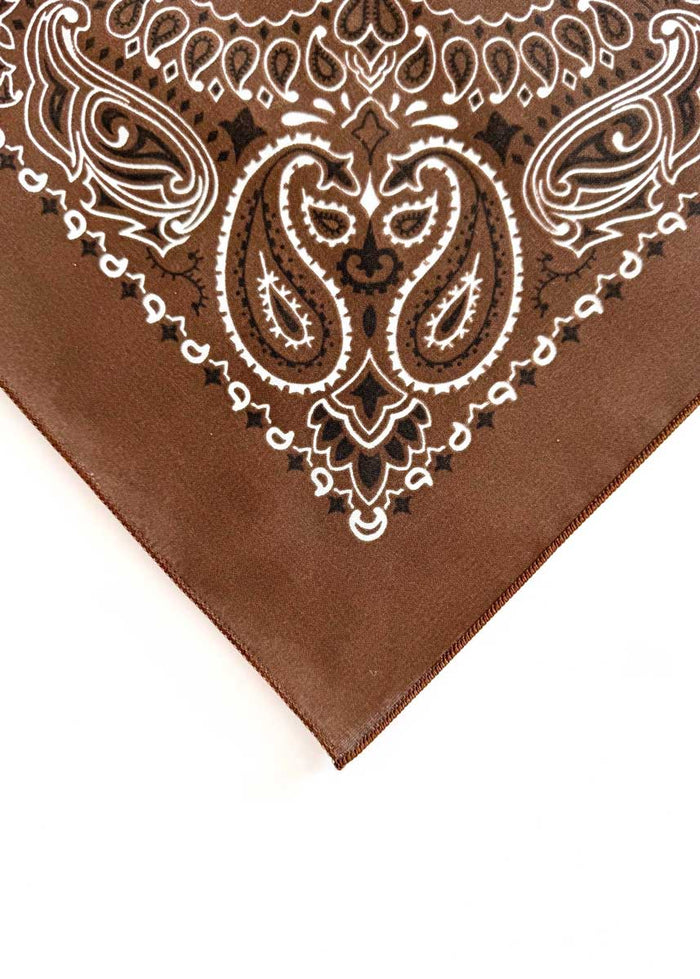 Embroidered Bandana - Cocoa Paisley