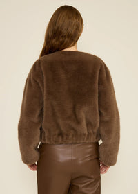 Aubrey Faux Fur Jacket - Brown