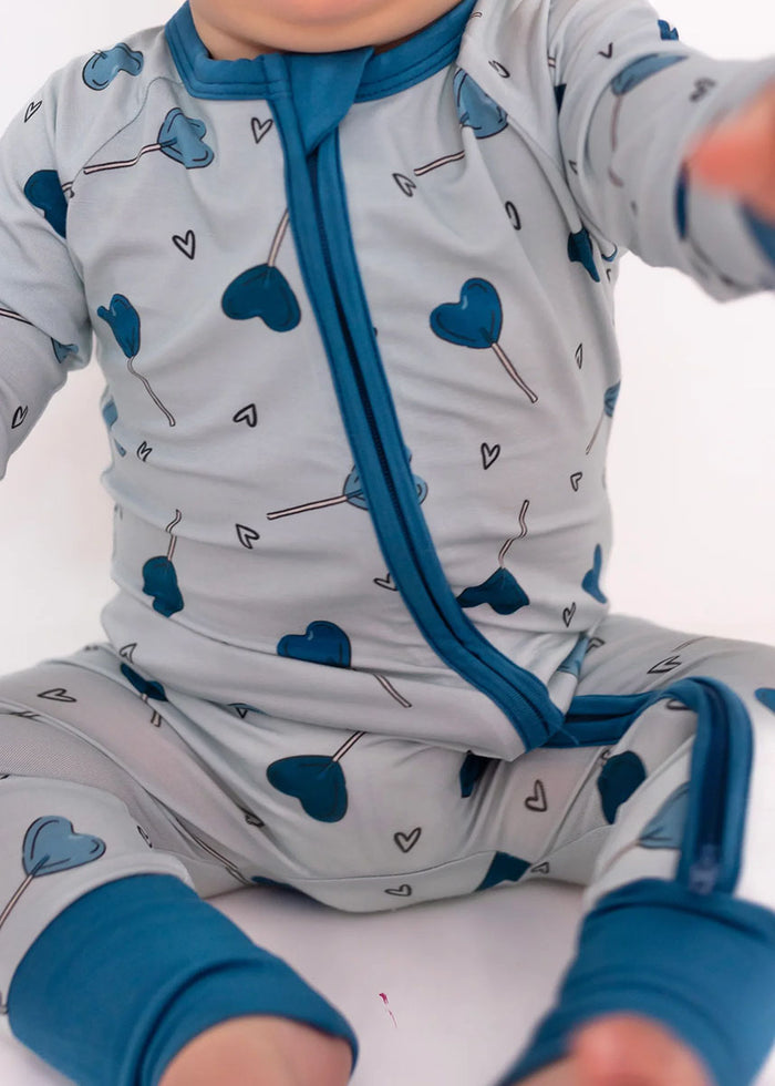 Blue Sugar Rush Zipper Romper