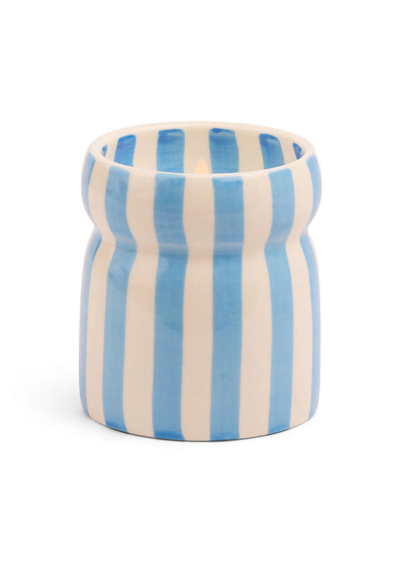 Cabana Blue Striped Candle - Lost At Sea - 6.5oz