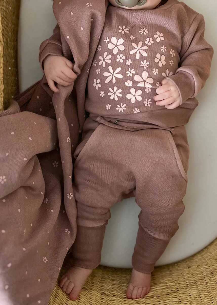 Organic Printed Cozy Blanket - Rosewood Flower