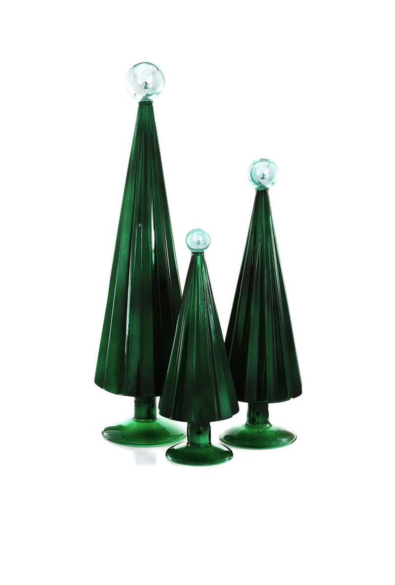 Medium Pleated Glass Tree - Juniper Sky