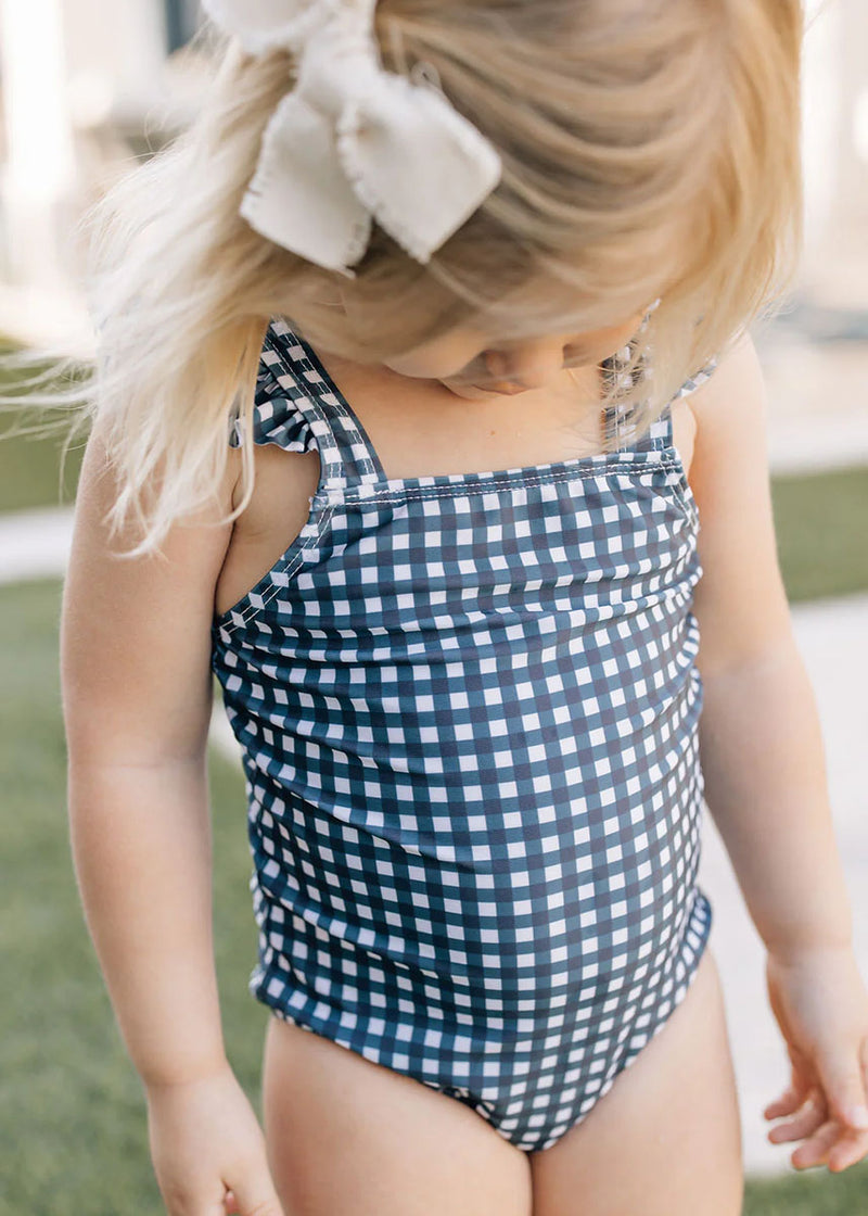 Navy Gingham One-Piece