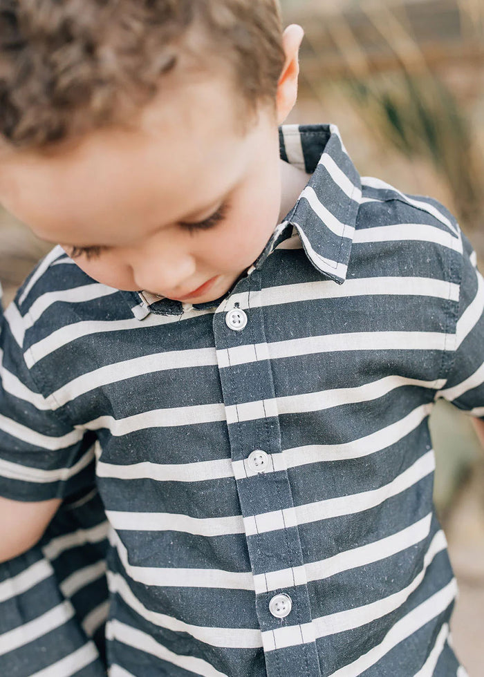 Stripe Linen Button Up Shirt