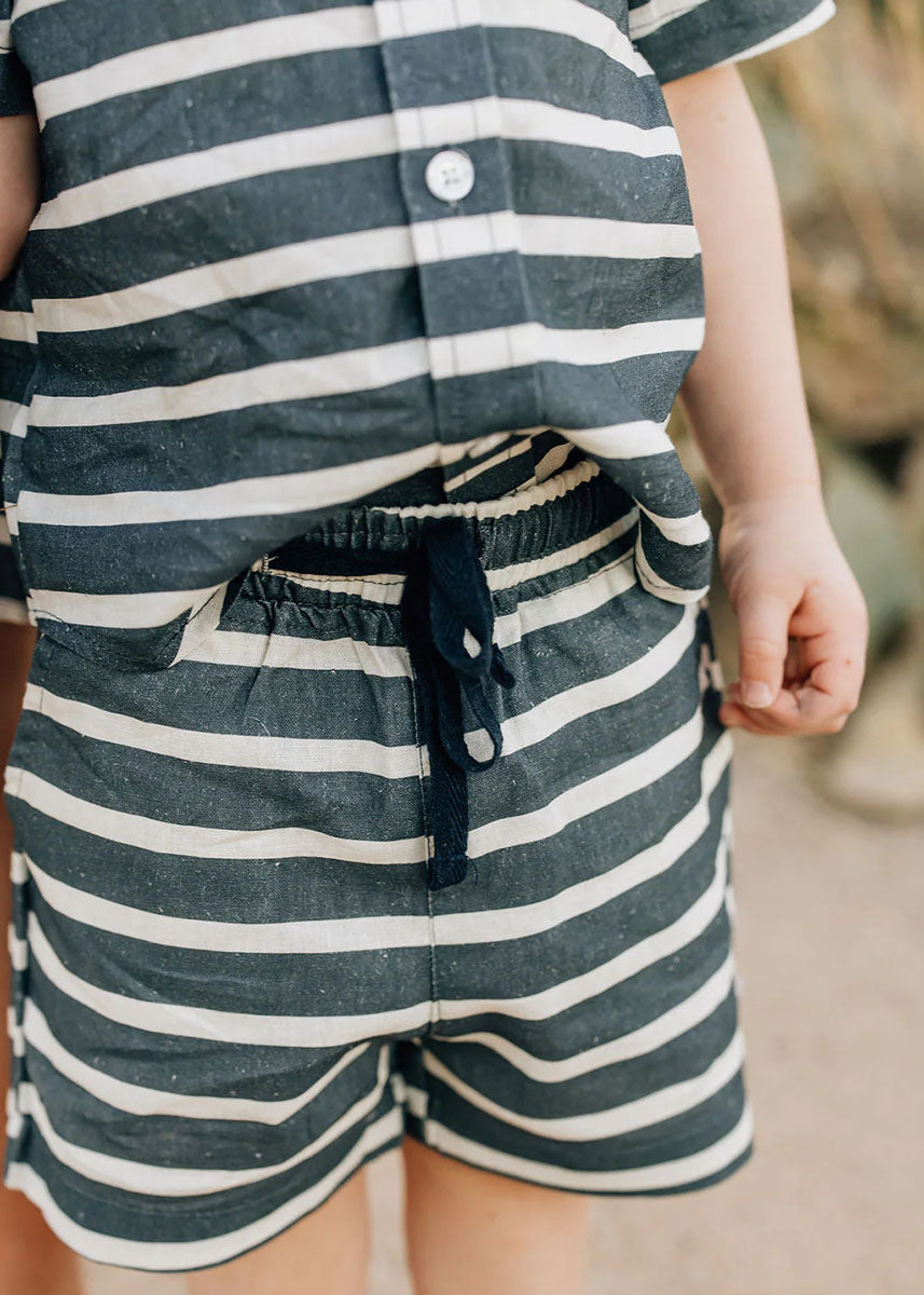 Stripe Linen Cotton Shorts