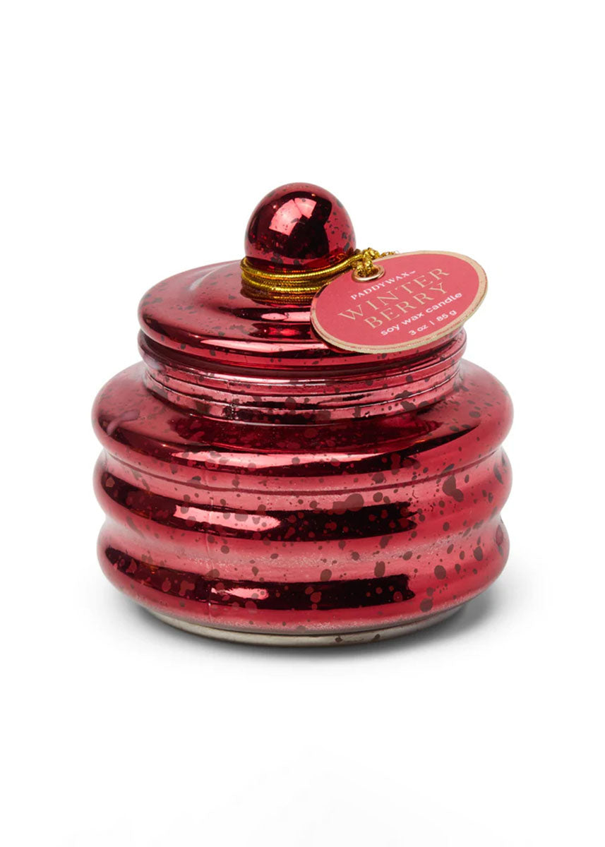 Beam Red Mercury Glass Candle - Winter Berry 3oz.