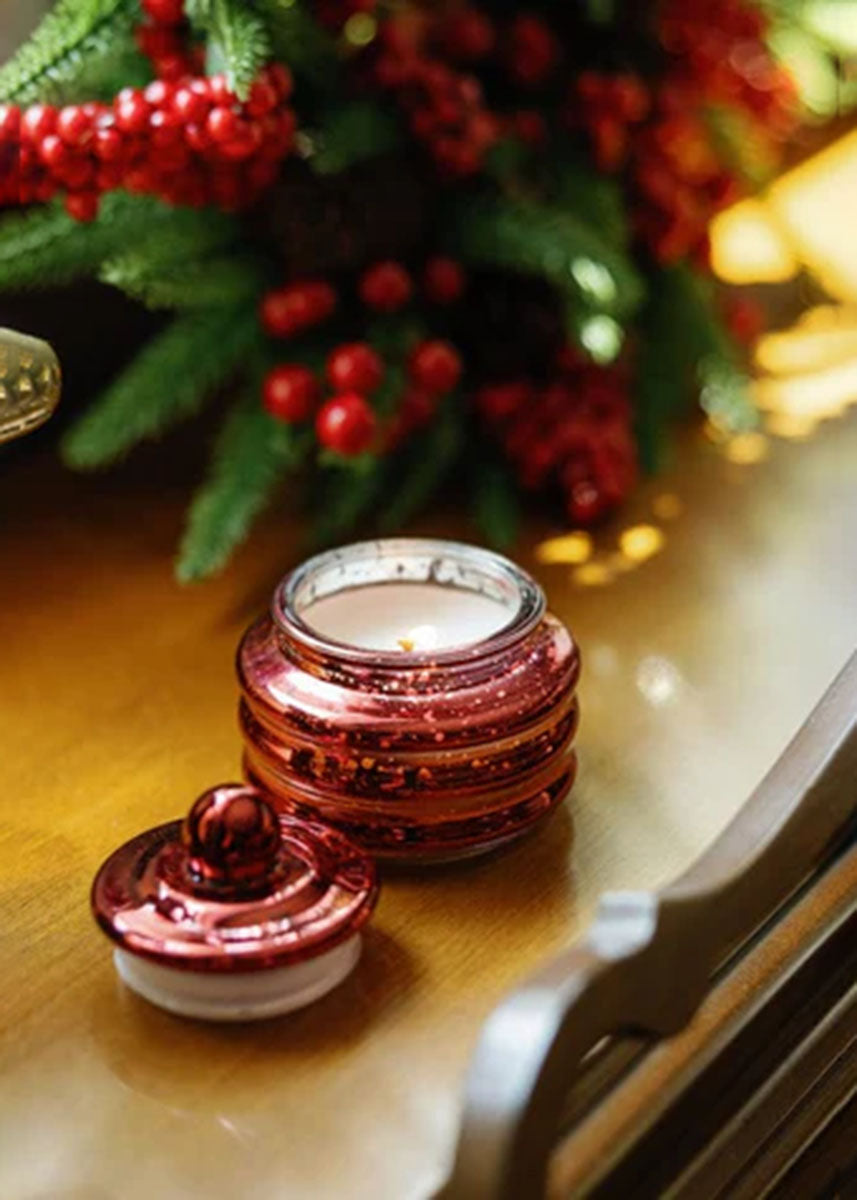 Beam Red Mercury Glass Candle - Winter Berry 3oz.