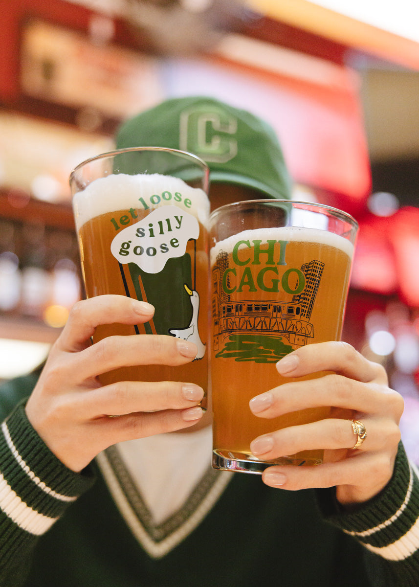 Chicago Green River Pint Glass