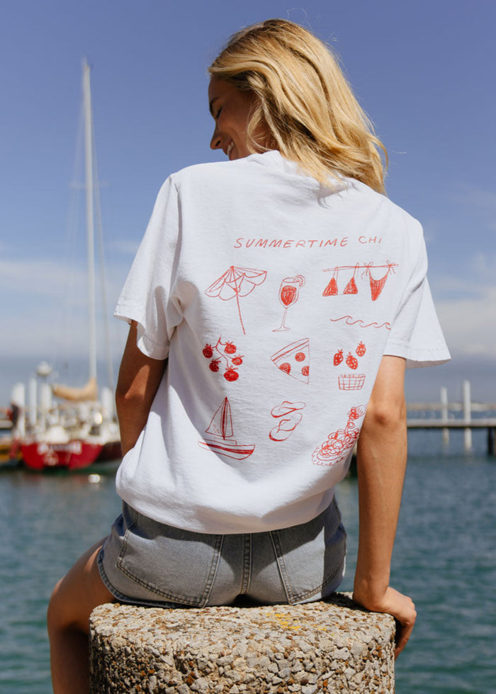 Summertime Chi Sketch Icons Oversized Tee