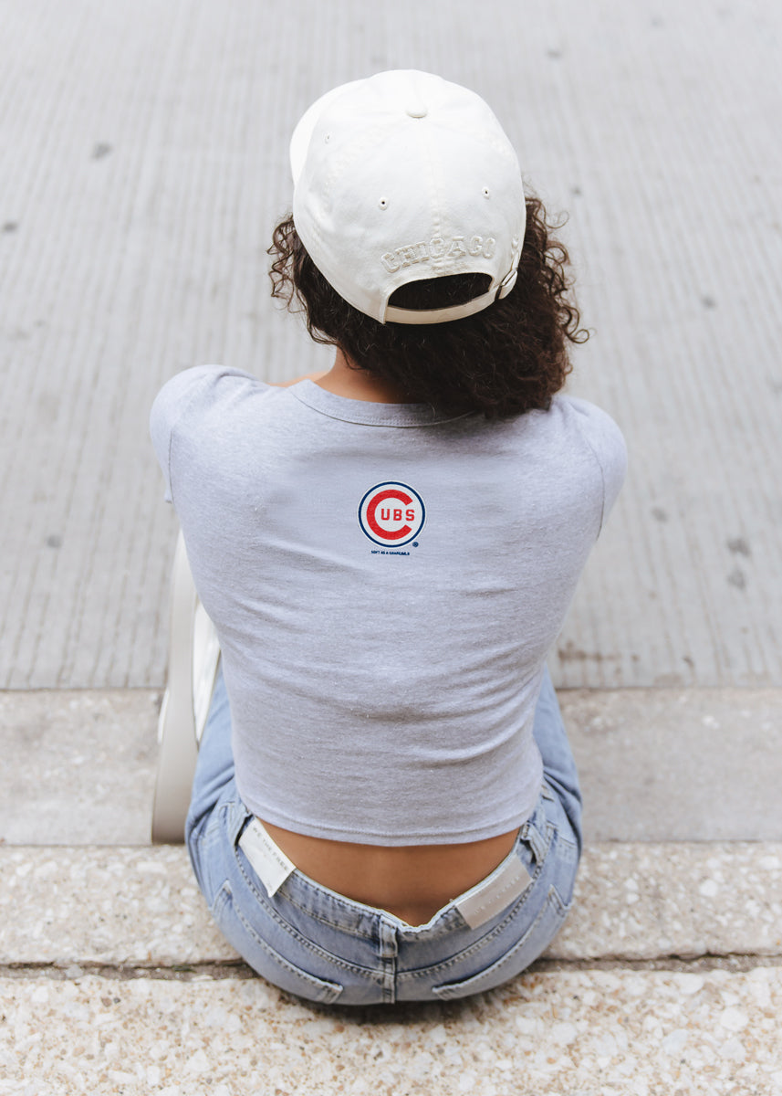 Wrigley Field Marquee Baby Tee - Heather Grey