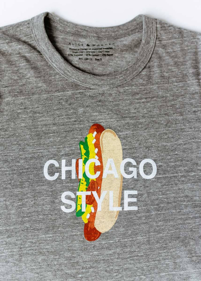 Chicago Style Dog Tee - Heather Grey