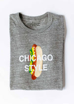 Chicago Style Dog Tee - Heather Grey