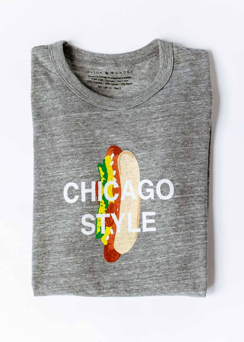 Chicago Style Dog Tee - Heather Grey