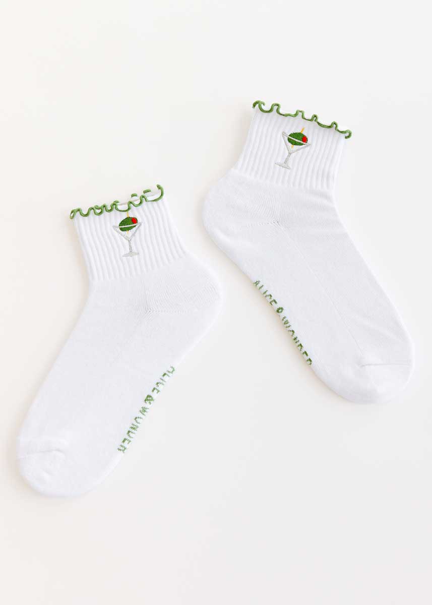 Martini Icon Ruffle Sock
