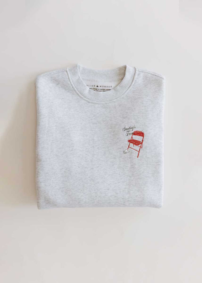 Greetings (Dibs) From Chi Crewneck Sweatshirt - Heather Grey