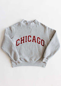 Chicago Mock Neck Sweatshirt - Heather Grey