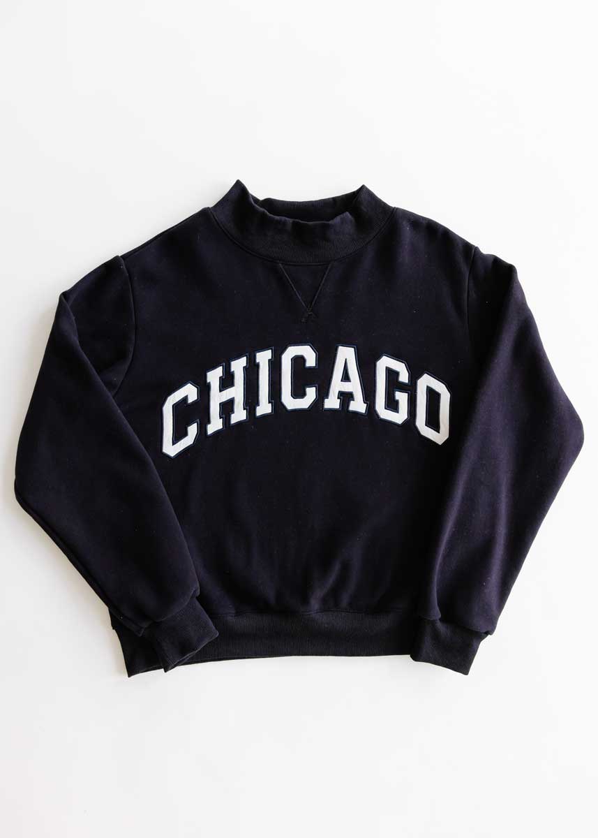 Chicago Mock Neck Sweatshirt - Navy