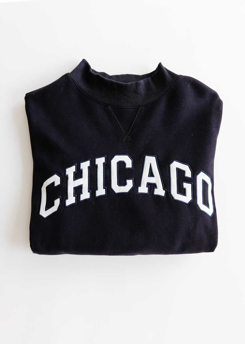 Chicago Mock Neck Sweatshirt - Navy