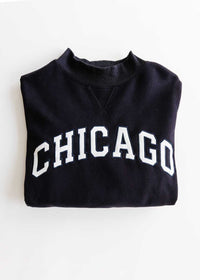 Chicago Mock Neck Sweatshirt - Navy