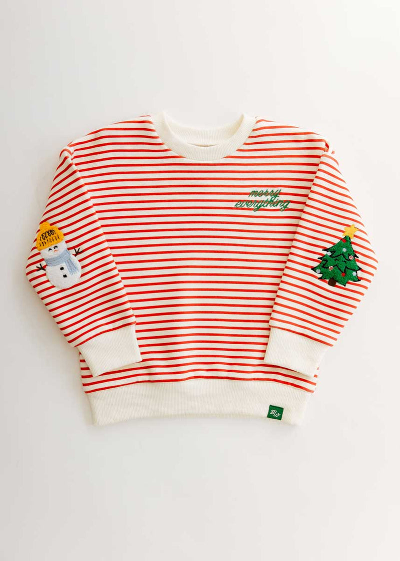 Merry Everything Striped Patch Sweatshirt