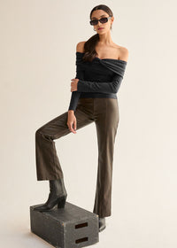 Abigail Off Shoulder Knit Top - Black